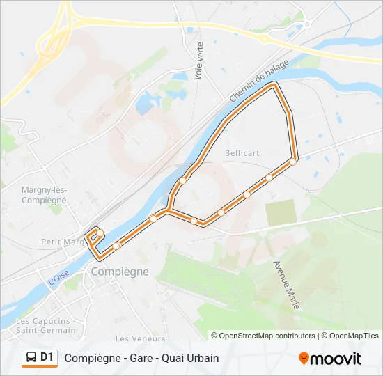 D1 Bus Line Map