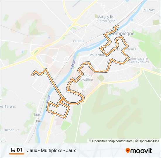 D1 Bus Line Map