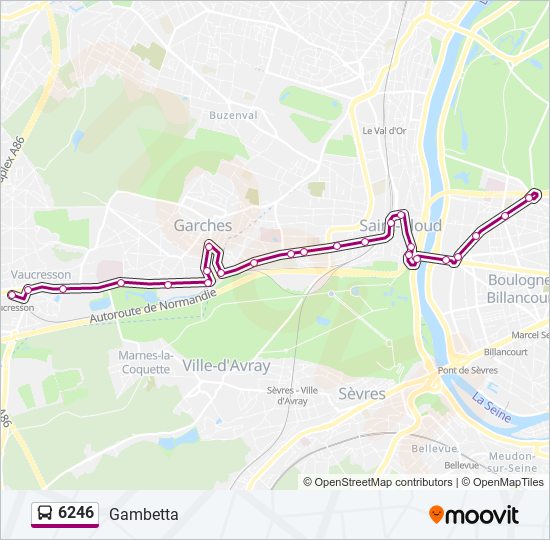 6246 bus Line Map