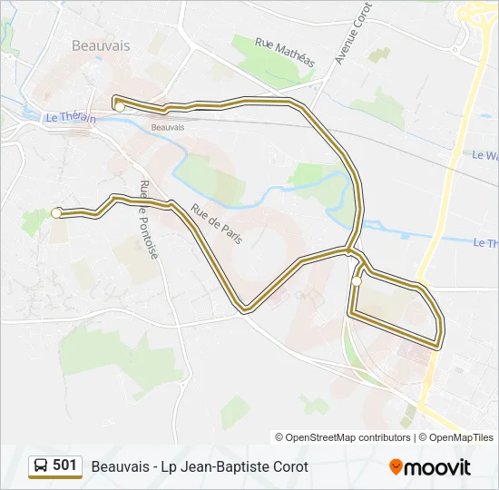501 Bus Line Map