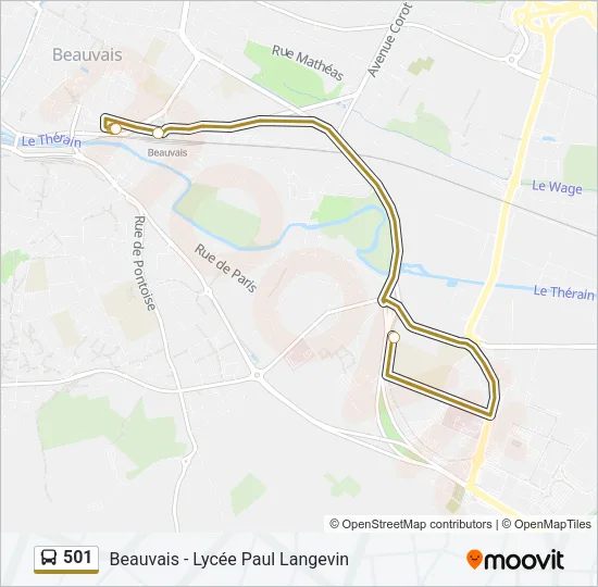 501 Bus Line Map