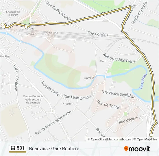 501 Bus Line Map