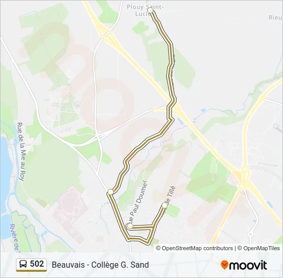 502 Bus Line Map
