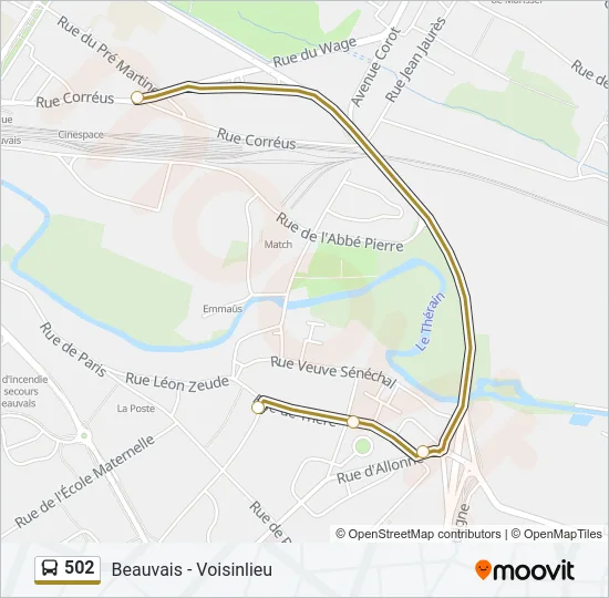 502 Bus Line Map