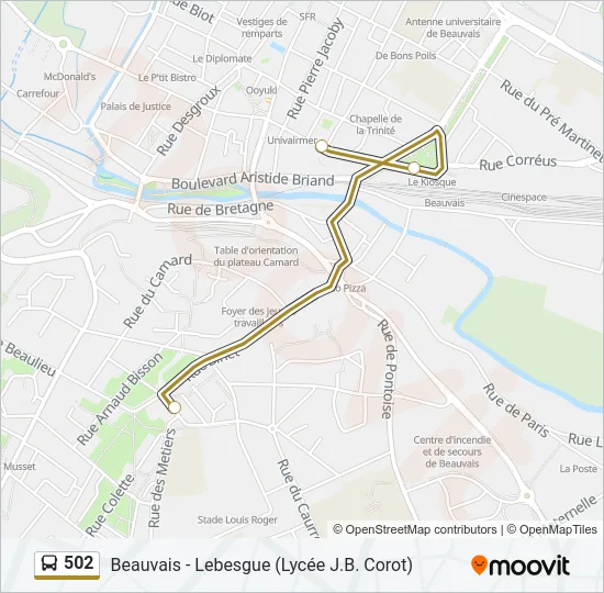 502 Bus Line Map
