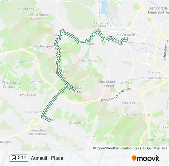 511 Bus Line Map