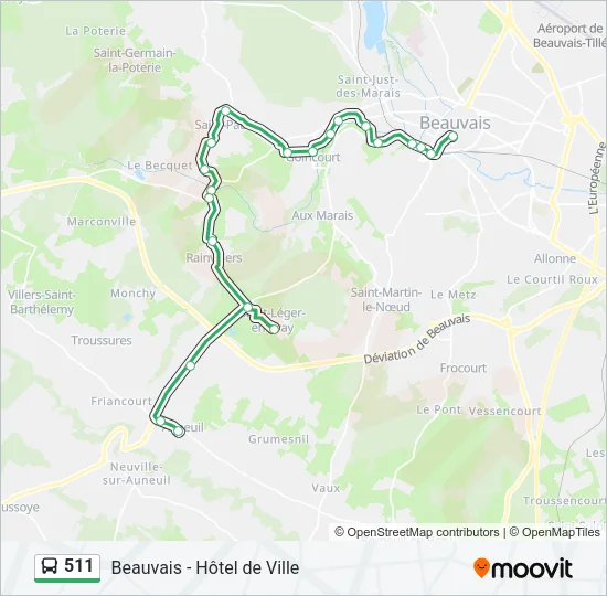 511 Bus Line Map