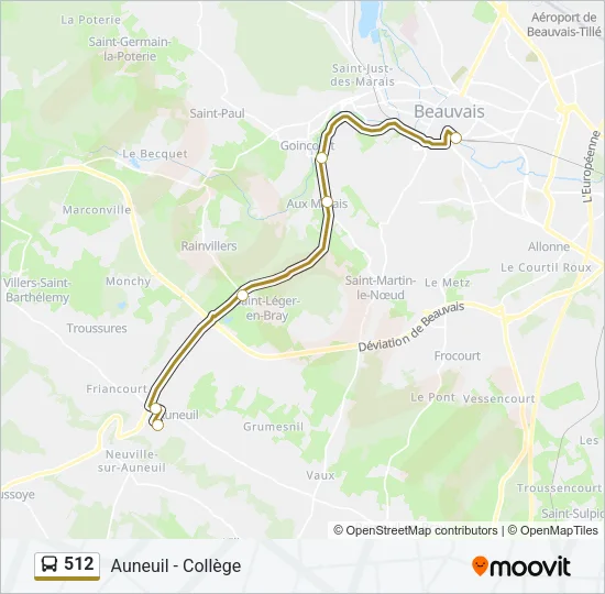 512 Bus Line Map