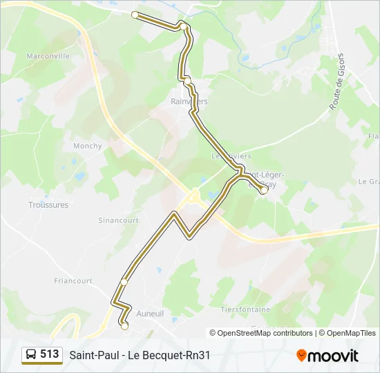 513 Bus Line Map