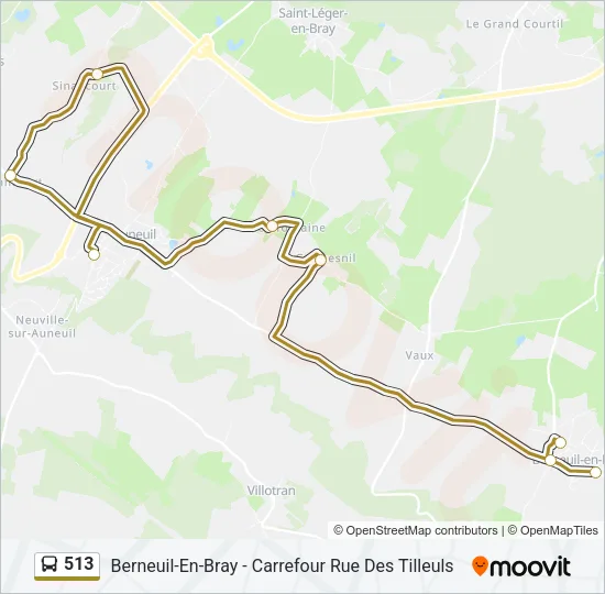 513 Bus Line Map