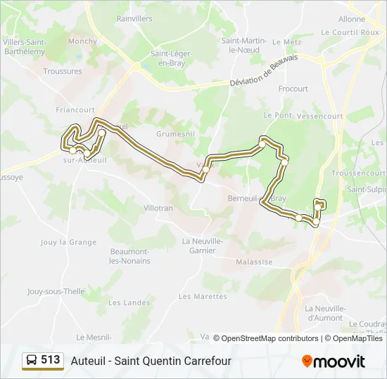 513 Bus Line Map