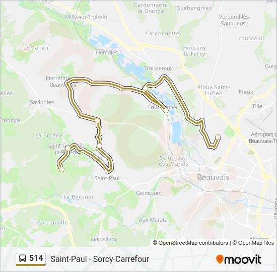 514 Bus Line Map