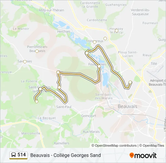 514 Bus Line Map