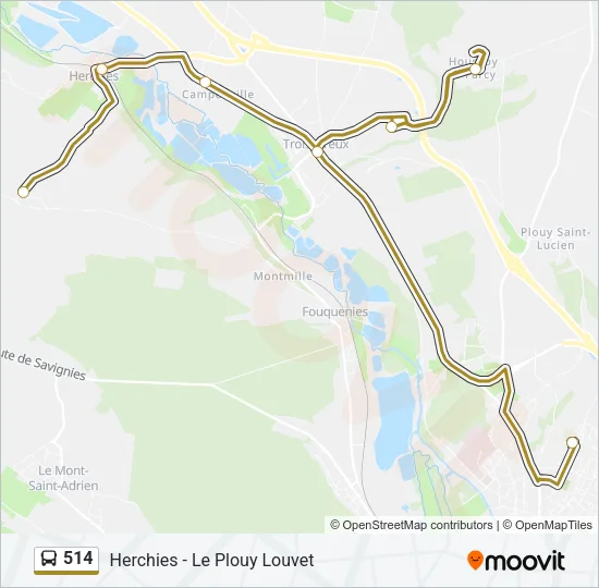 514 Bus Line Map