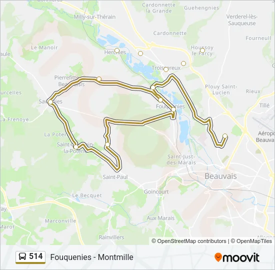 514 Bus Line Map