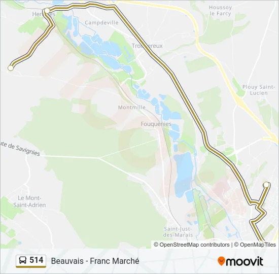 514 Bus Line Map