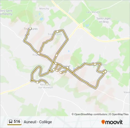 516 Bus Line Map