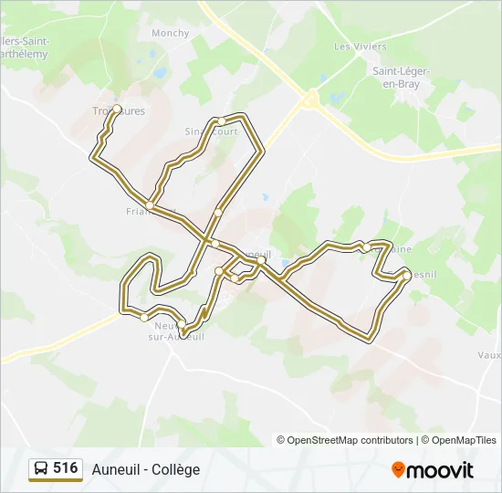 516 Bus Line Map
