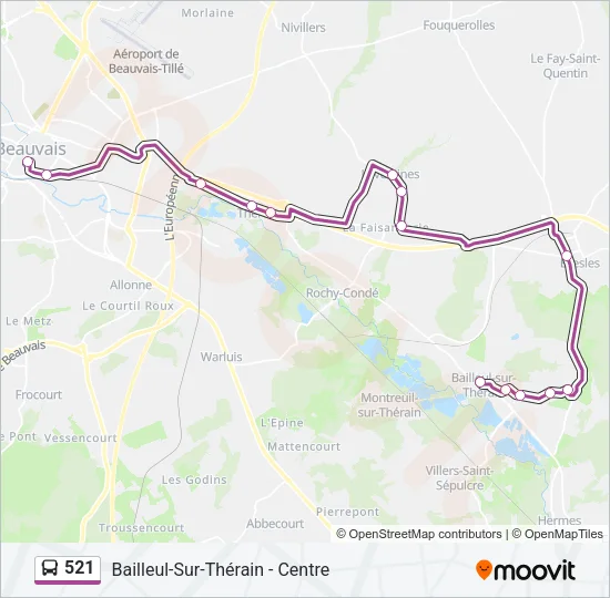 521 Bus Line Map