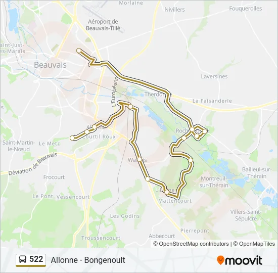 522 Bus Line Map
