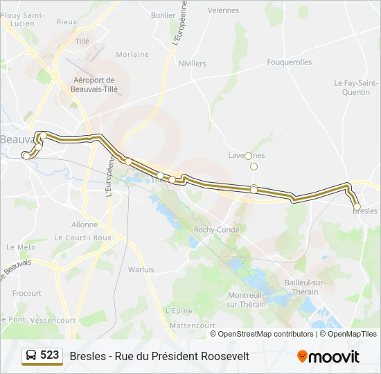 523 Bus Line Map