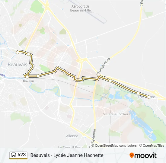 523 Bus Line Map