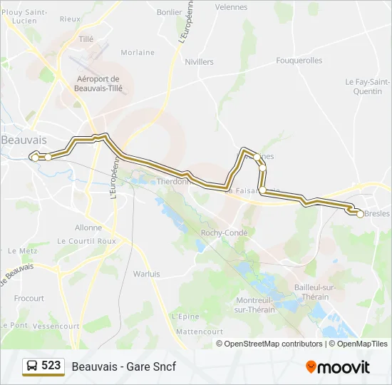 523 Bus Line Map