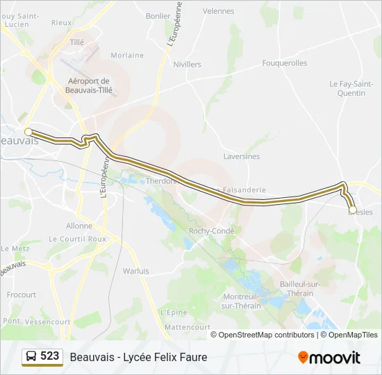 523 Bus Line Map