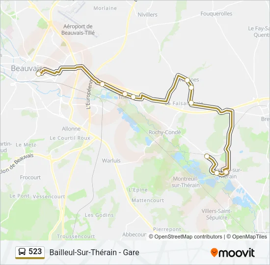 523 Bus Line Map