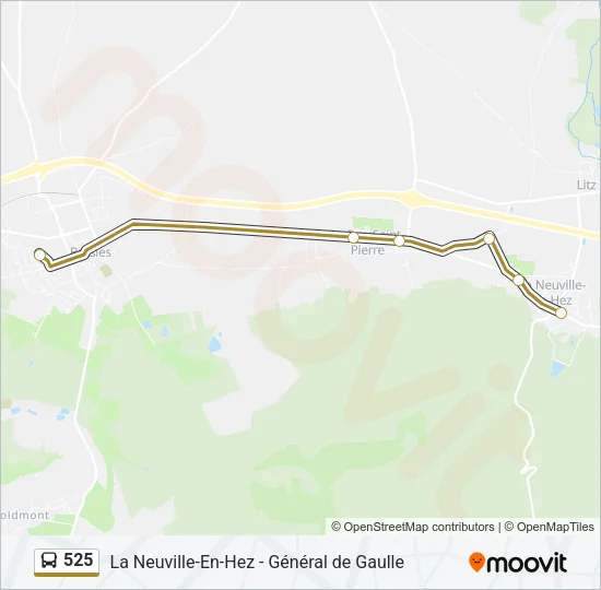 525 Bus Line Map