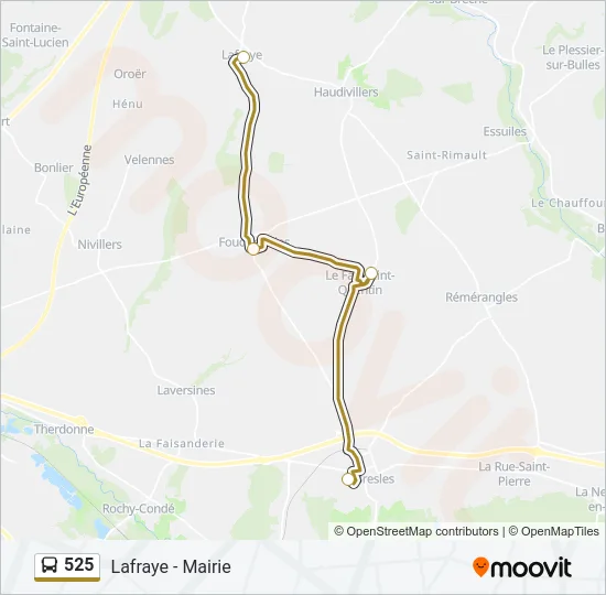 525 Bus Line Map