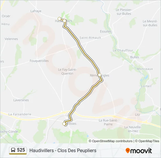 525 Bus Line Map