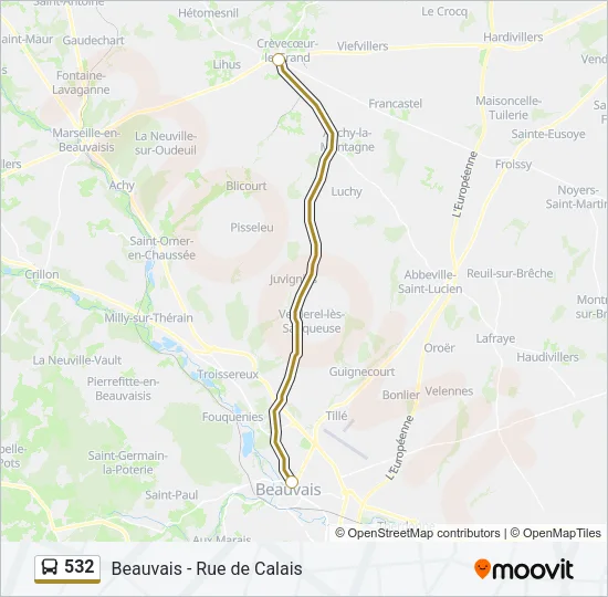 532 Bus Line Map