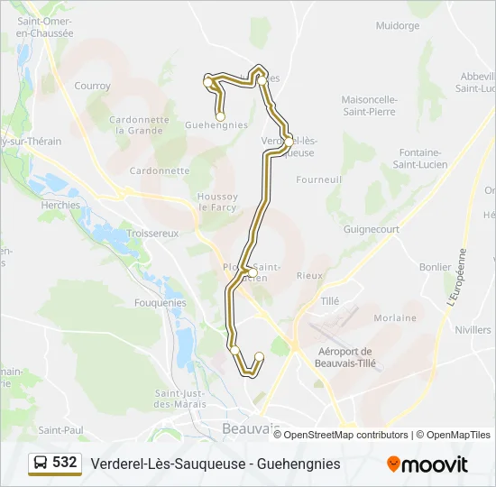 532 Bus Line Map