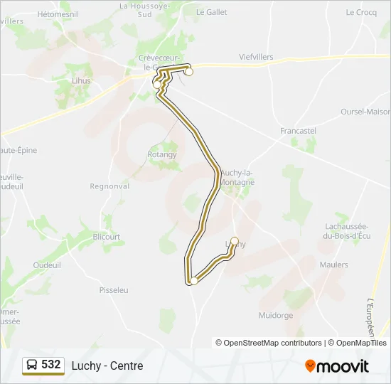 532 Bus Line Map
