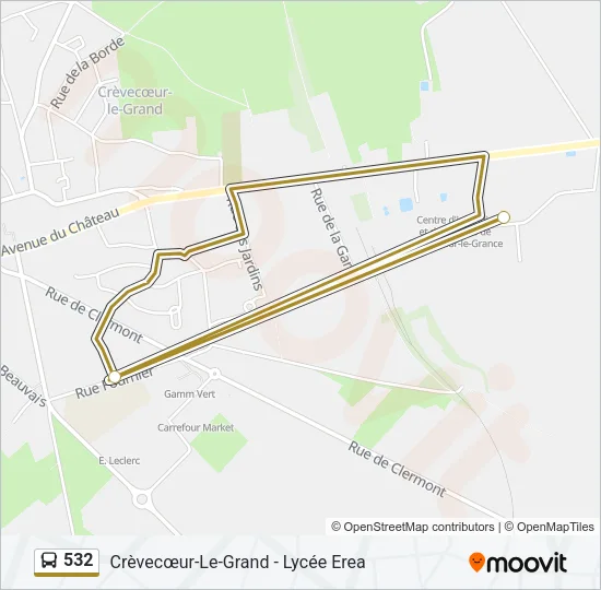 532 Bus Line Map