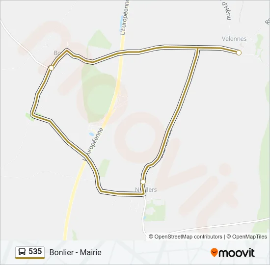 535 Bus Line Map