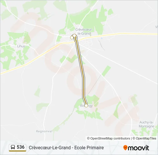 536 Bus Line Map