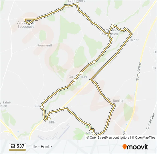 537 Bus Line Map