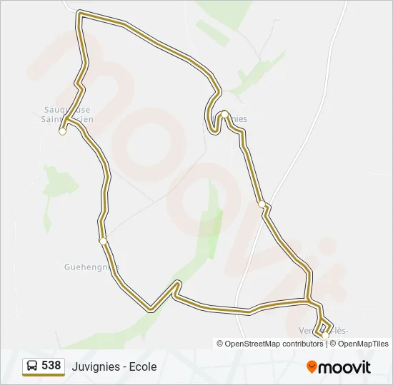 538 Bus Line Map