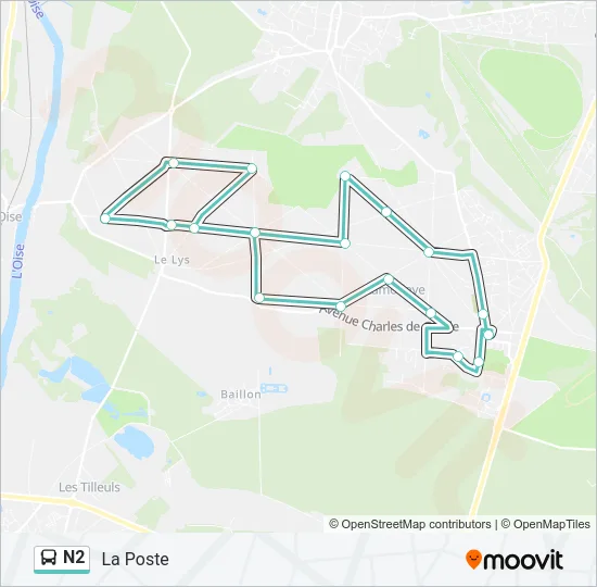 N2 Bus Line Map