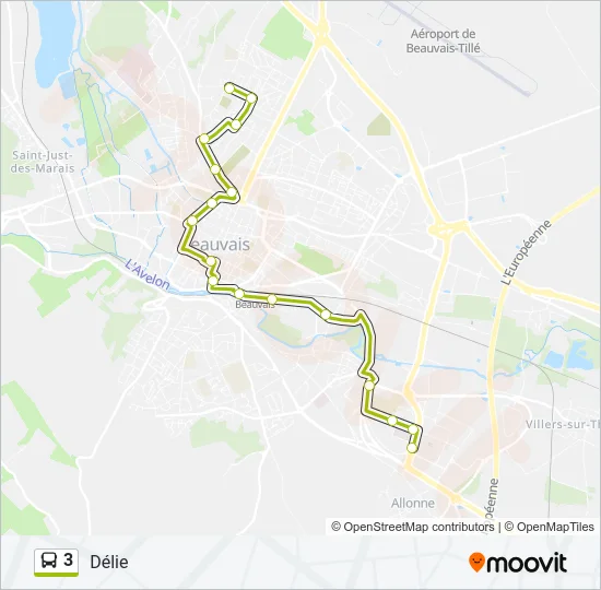 3 Bus Line Map