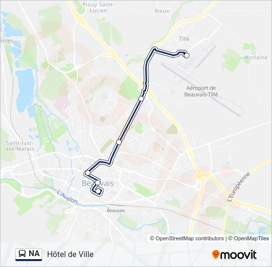 NA Bus Line Map