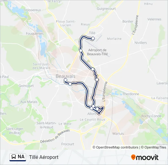 NA Bus Line Map