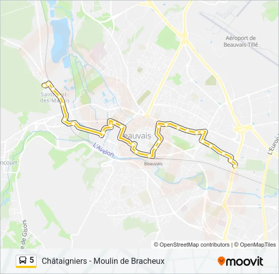 5 Bus Line Map