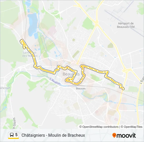 5 Bus Line Map