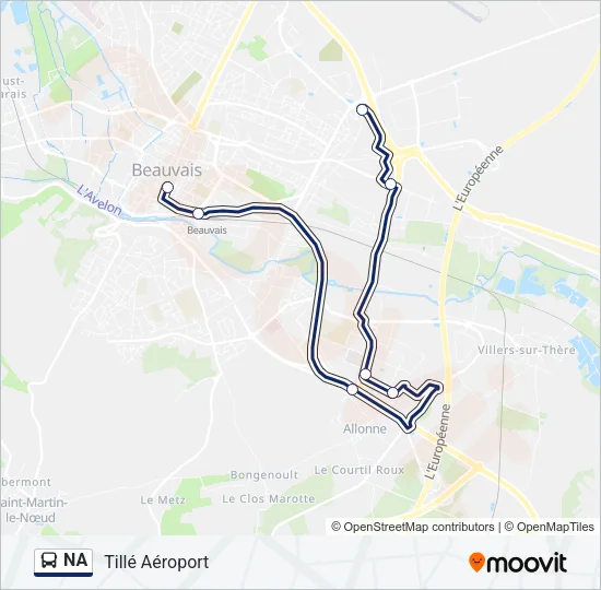 NA Bus Line Map