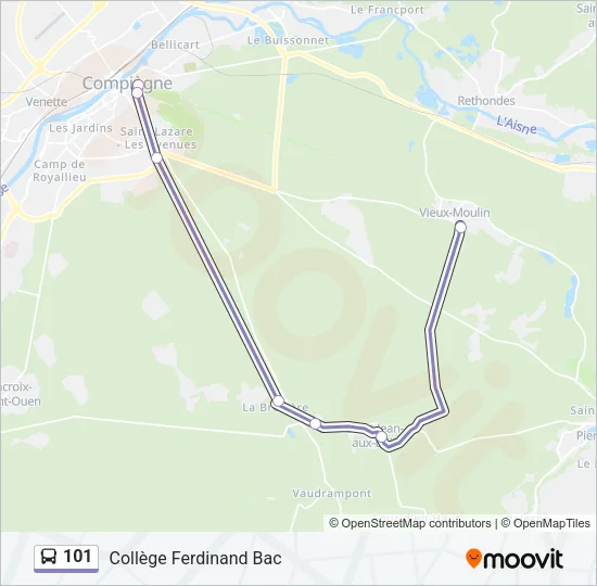 101 Bus Line Map