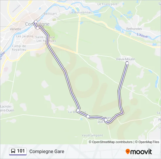 101 Bus Line Map