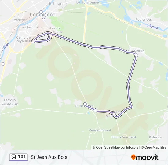 101 Bus Line Map